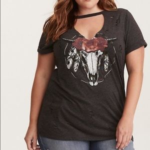 Charcoal Cut Out Graphic Torrid Size 3 Tee